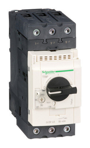 Силовой автомат для защиты двигателя Schneider Electric TeSys GV3 40А 3P, термомагнитный расцепитель / ETM9787206